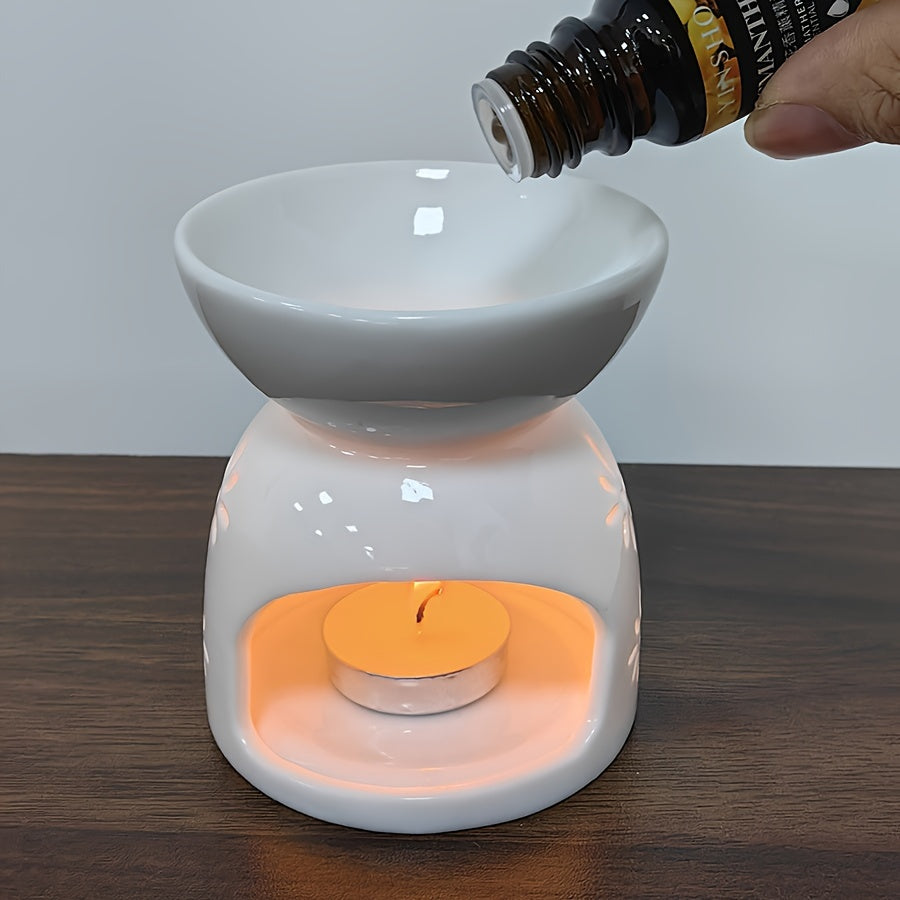 Ceramic Aromatherapy Snowflake Candle Holder