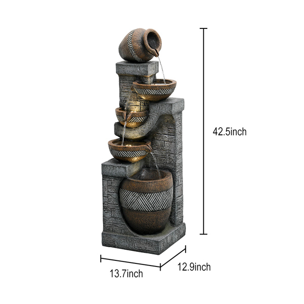 42.5inches Garden Landscape Water Fountain for Home Garden Decor