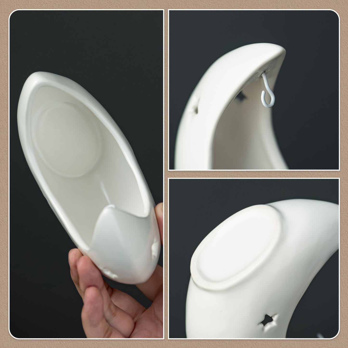 [Hot Selling Ceramic Candle Holder] Hot Selling Star and Moon Ceramic Candle Holder