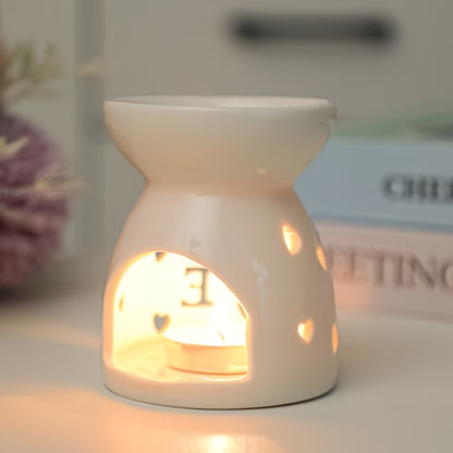 1pc Aromatherapy Stove White Hollow Ceramic Stove