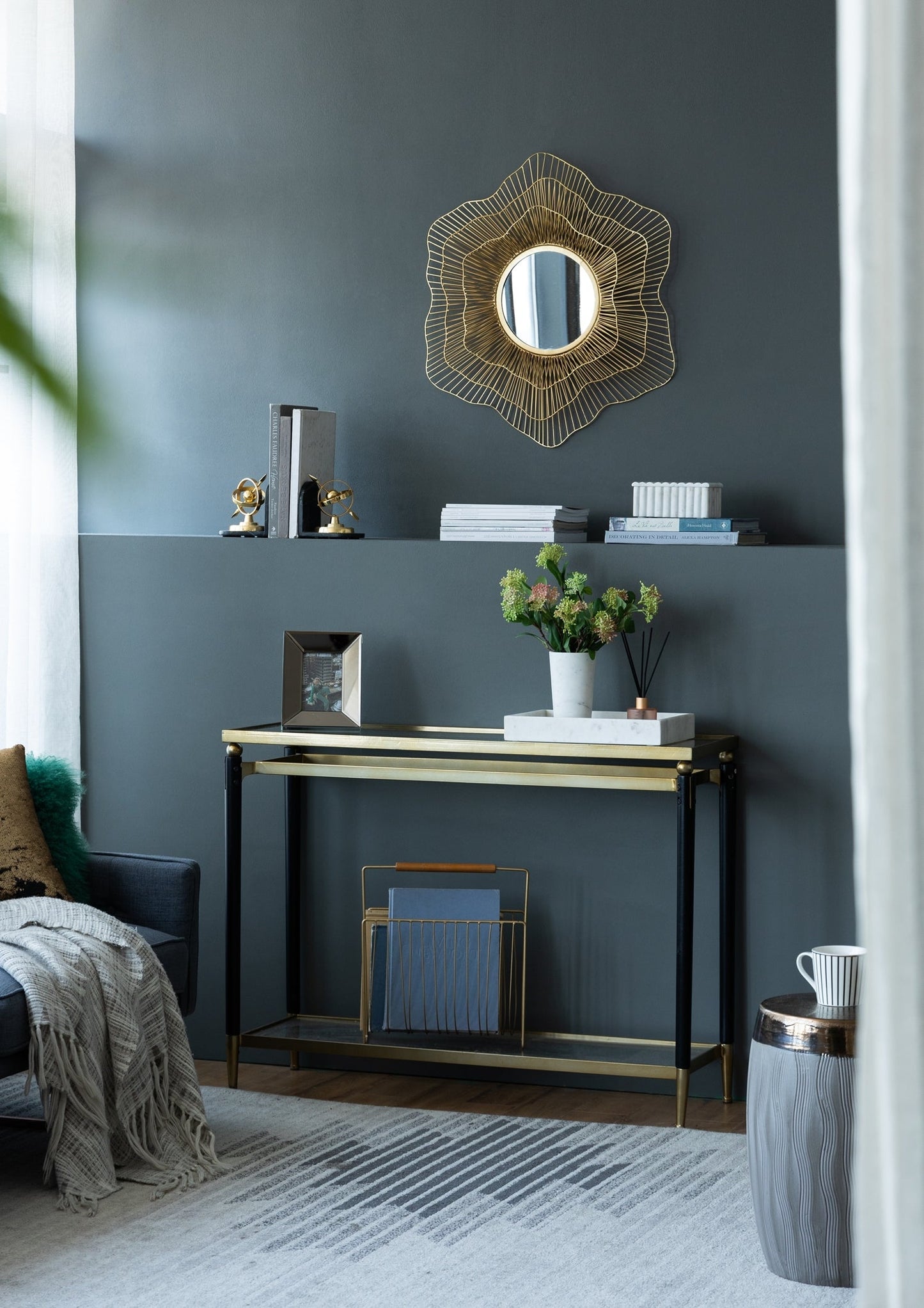 D27x2.4' Metal Mirror, Wall Mounted Mirror Home Decor for Bathroom