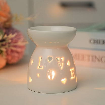 1pc Aromatherapy Stove White Hollow Ceramic Stove