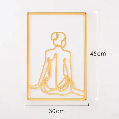 Nordic Abstract Iron Wall Art - Female Silhouette Decor