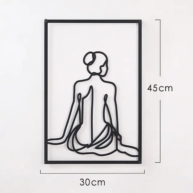 Nordic Abstract Iron Wall Art - Female Silhouette Decor