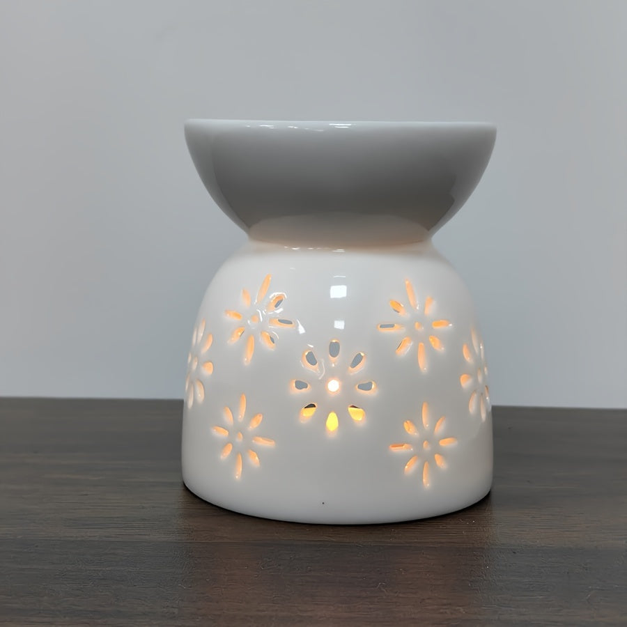 Ceramic Aromatherapy Snowflake Candle Holder
