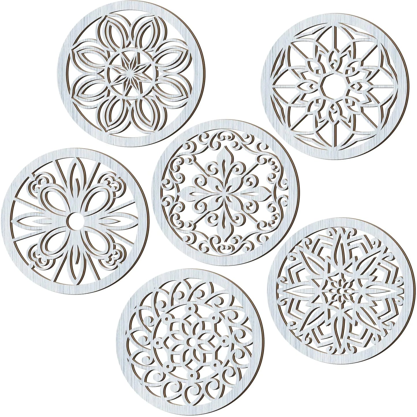 Ferraycle 6 Pieces Thicken Rustic Wall Decor Farmhouse Wall Art 9.8 x 9.8 (Retro Grey)