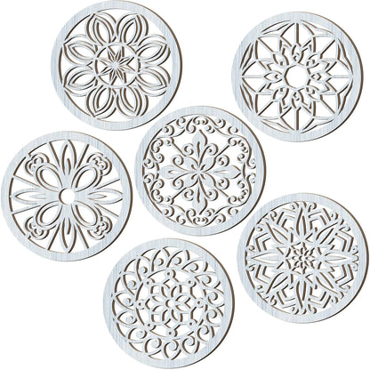 Ferraycle 6 Pieces Thicken Rustic Wall Decor Farmhouse Wall Art 9.8 x 9.8 (Retro Grey)