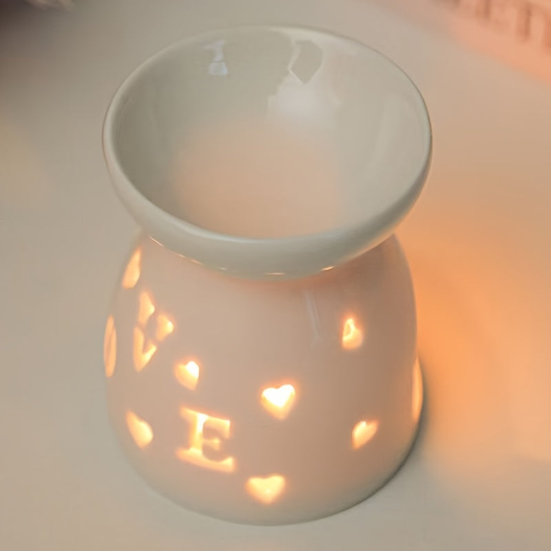 1pc Aromatherapy Stove White Hollow Ceramic Stove