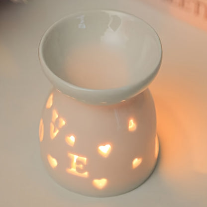 1pc Aromatherapy Stove White Hollow Ceramic Stove