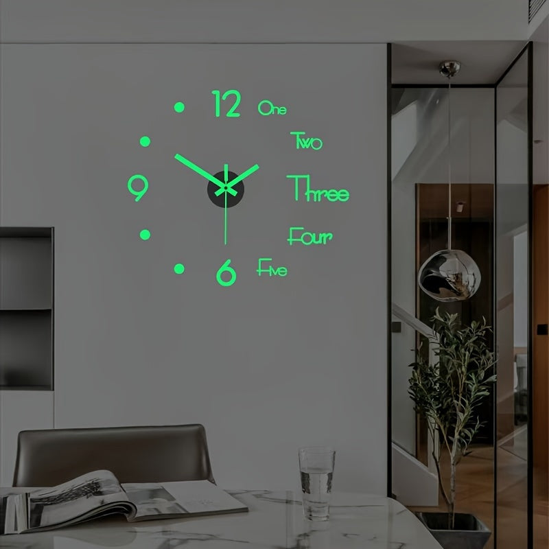 [Modern 3D Wall Clock] Modern 3D Illuminated Silent Wall Clock