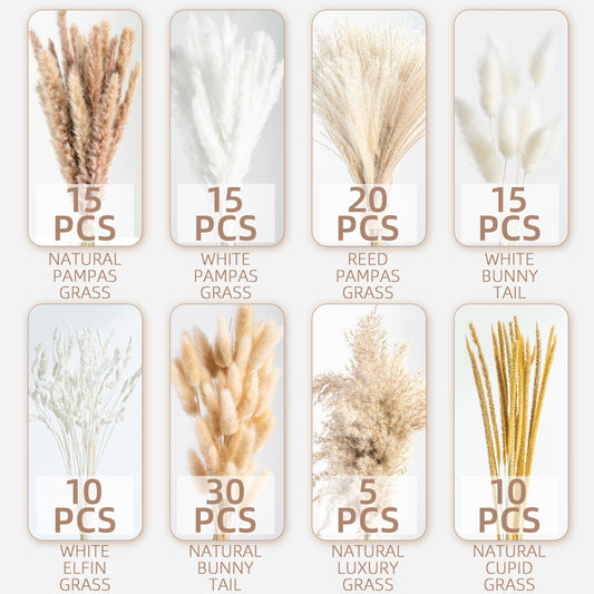 Dried Pampas Grass Decor, 120 PCS