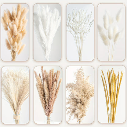 Dried Pampas Grass Decor, 120 PCS