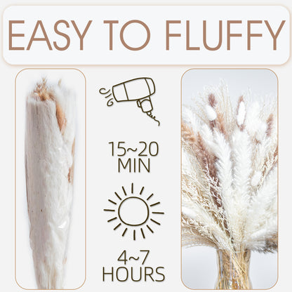 Dried Pampas Grass Decor, 120 PCS