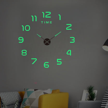 1pc DIY Butterfly-Inspired Glow-in-the-Dark Wall Clock Sticker