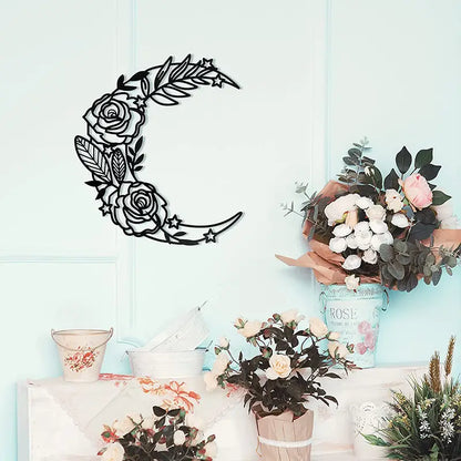 Boho Moon Phase Metal Wall Art for Home Decor