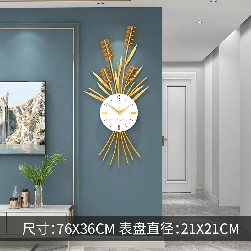 Luxury Nordic Crystal Metal Wall Clock