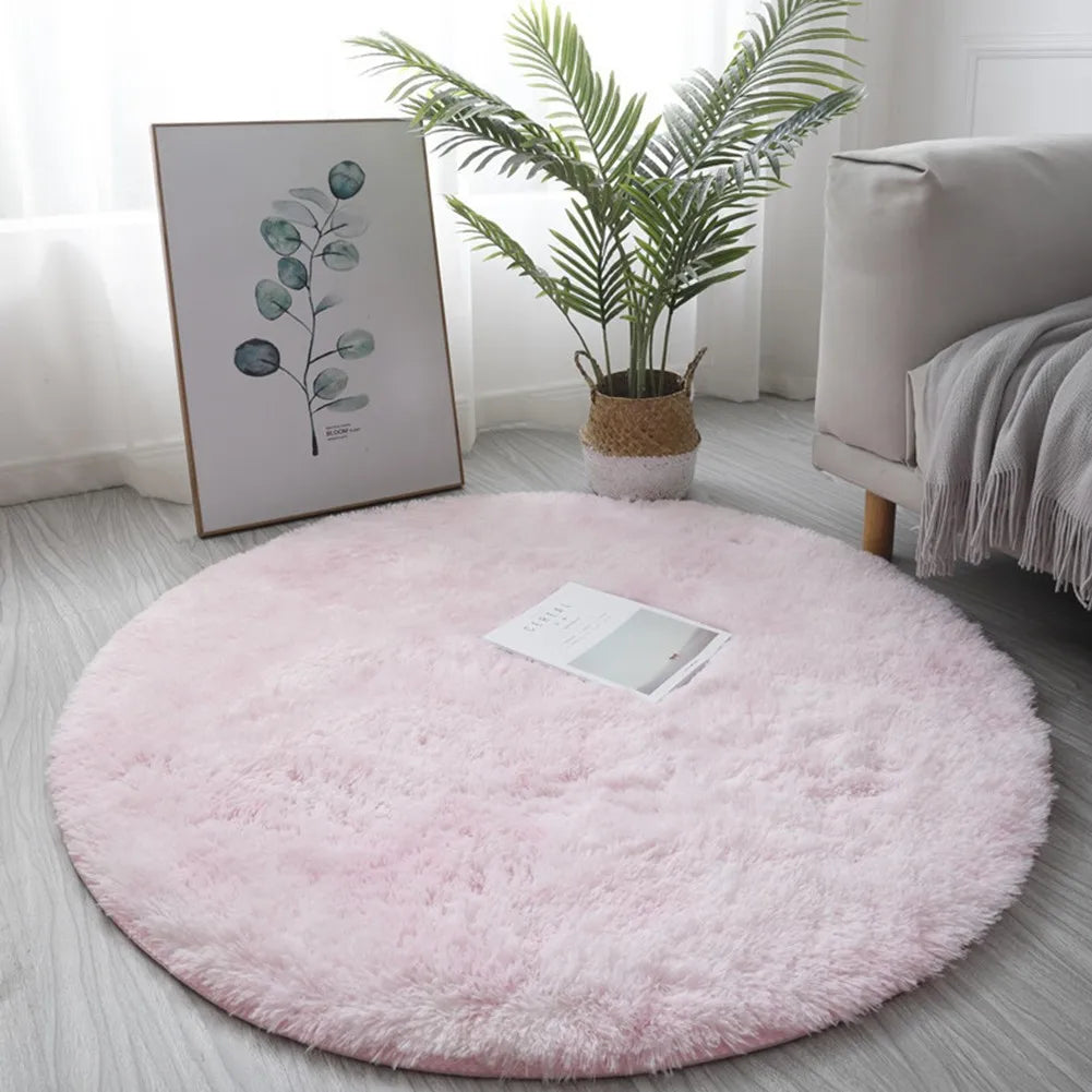 Plush Round Rug Mat Fluff