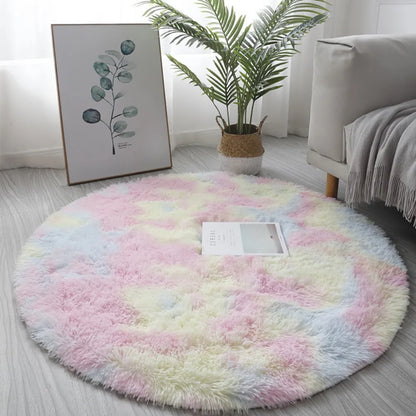 Plush Round Rug Mat Fluff