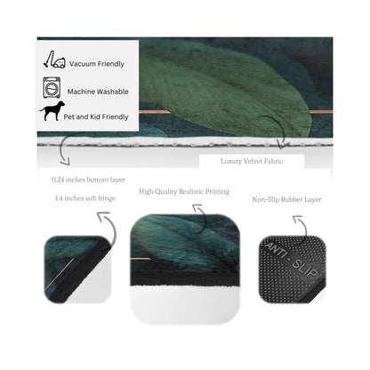 Floral Pattern Home Decor Washable Area Rug | Homeezone