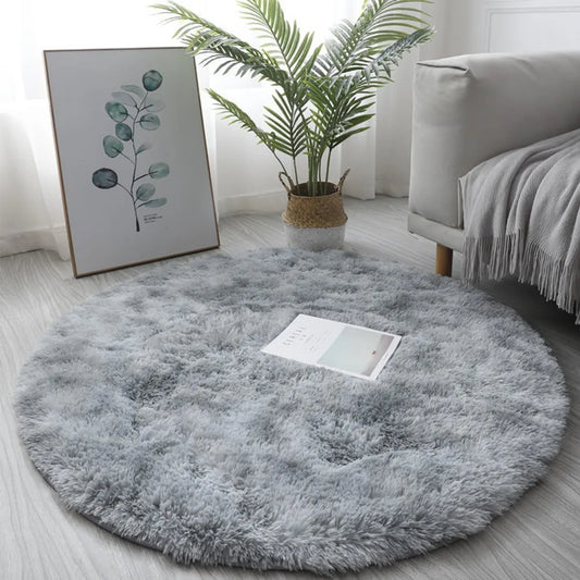 Plush Round Rug Mat Fluff