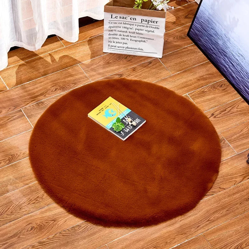 Colorful Round Shaggy Area Rug