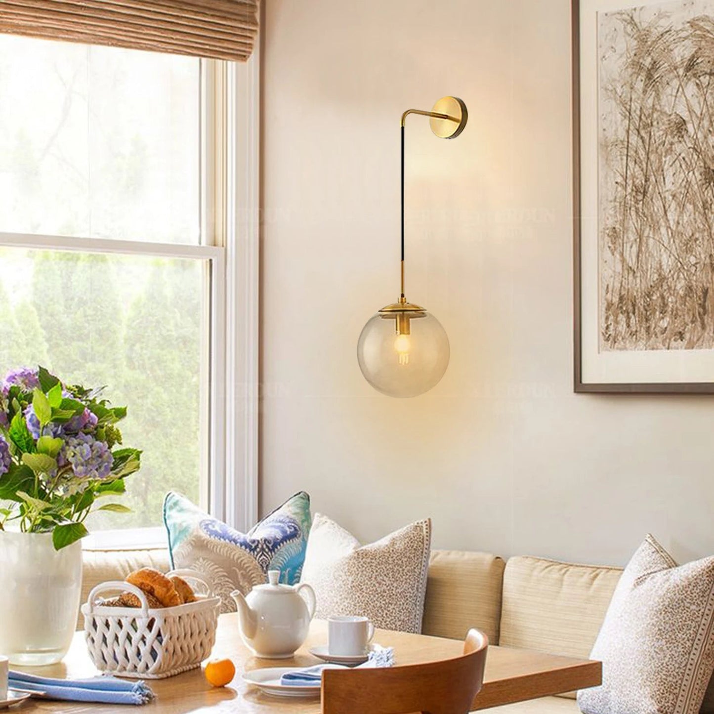 Nordic Glass Ball Wall Light for Living Room Interior Bedroom Wall
