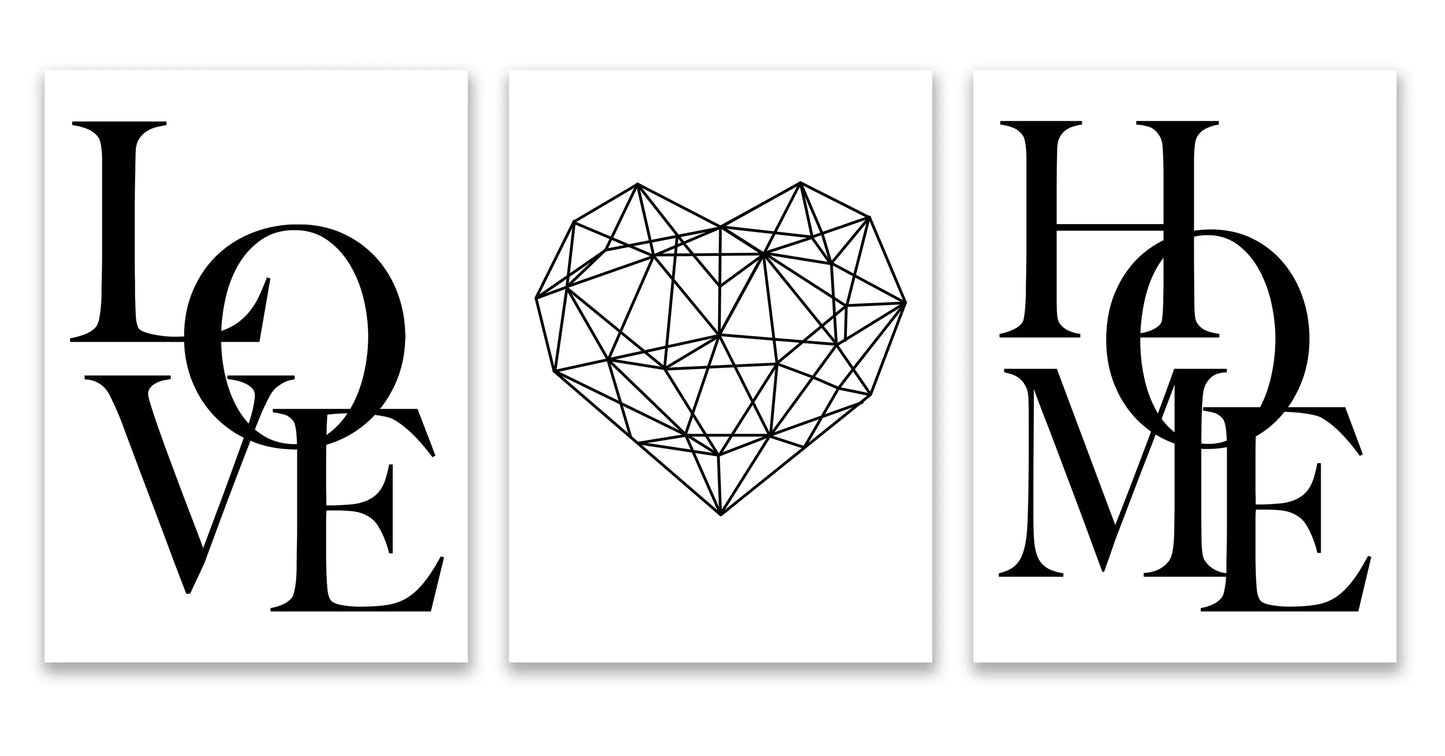 Diamond Heart Letter Canvas