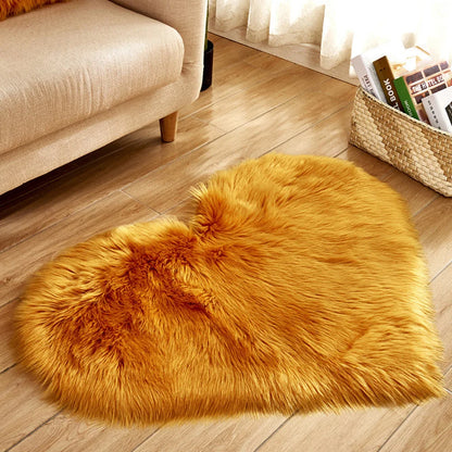 Heart-Shaped Plush Rug