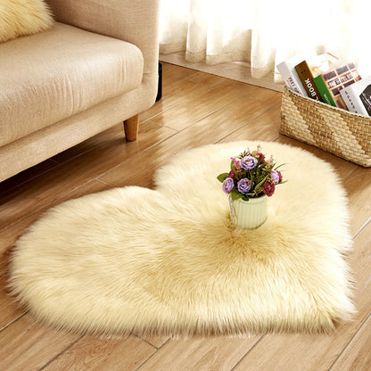 Heart-Shaped Plush Rug