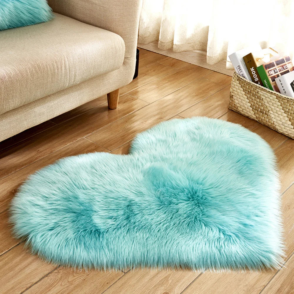 Heart-Shaped Plush Rug