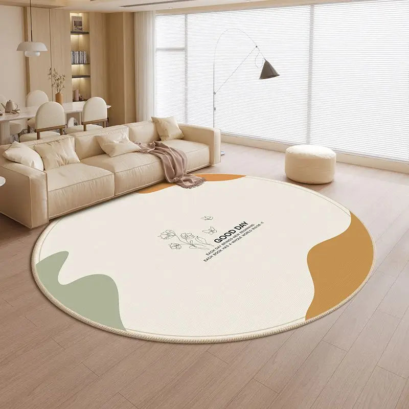 Round Non-Slip Play Area Rug