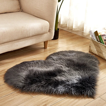 Heart-Shaped Plush Rug