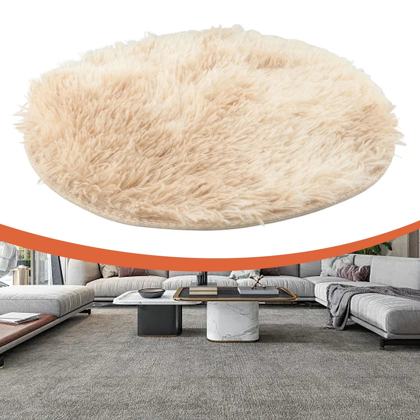Plush Round Rug Mat Fluff