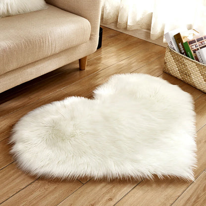 Heart-Shaped Plush Rug