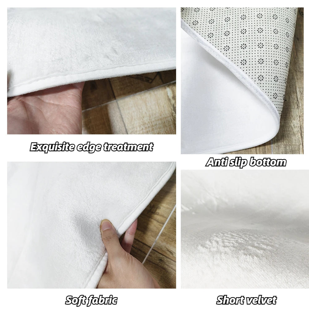 Luxury Round Black & White Rug