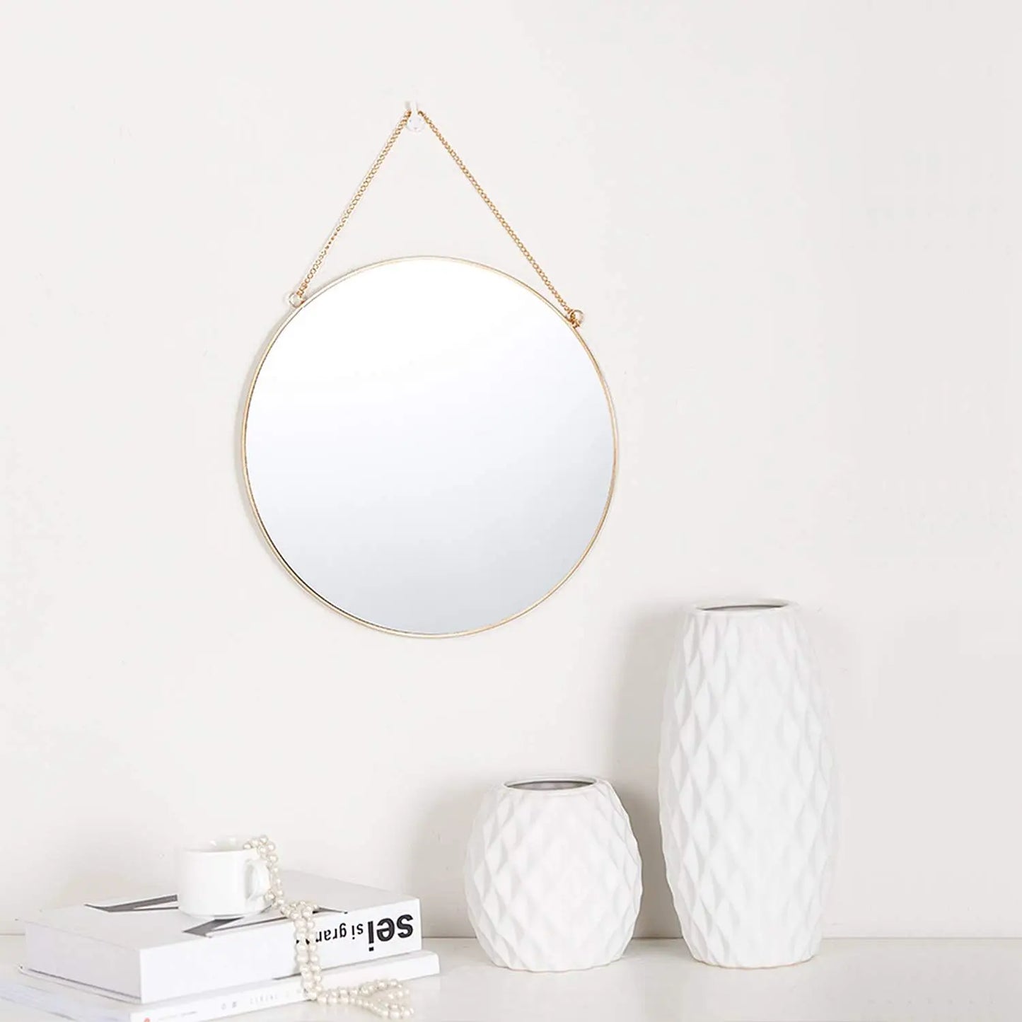 Hanging Round Wall Mirror – Stylish Home Décor Accent