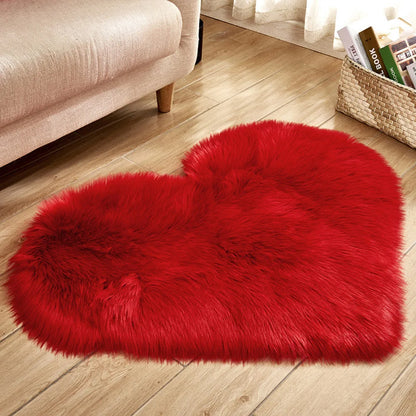Heart-Shaped Plush Rug