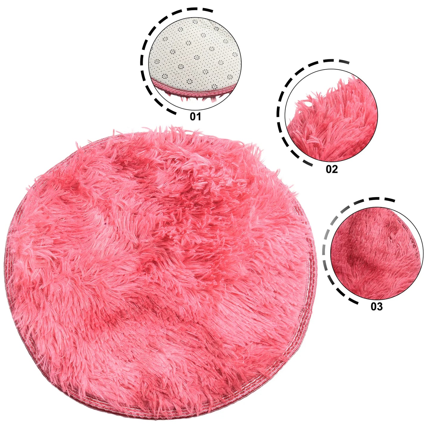 Plush Round Rug Mat Fluff