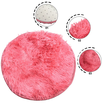 Plush Round Rug Mat Fluff