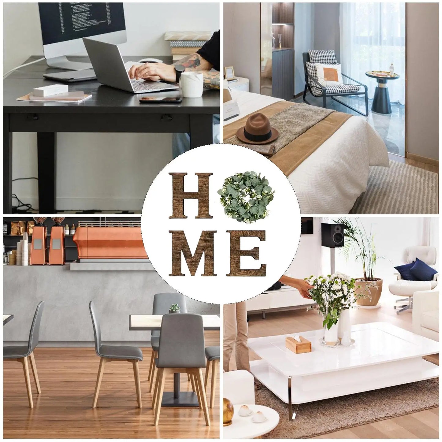 Home Letter Wall Sign Wooden