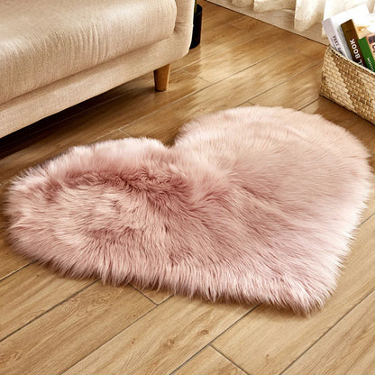 Heart-Shaped Plush Rug