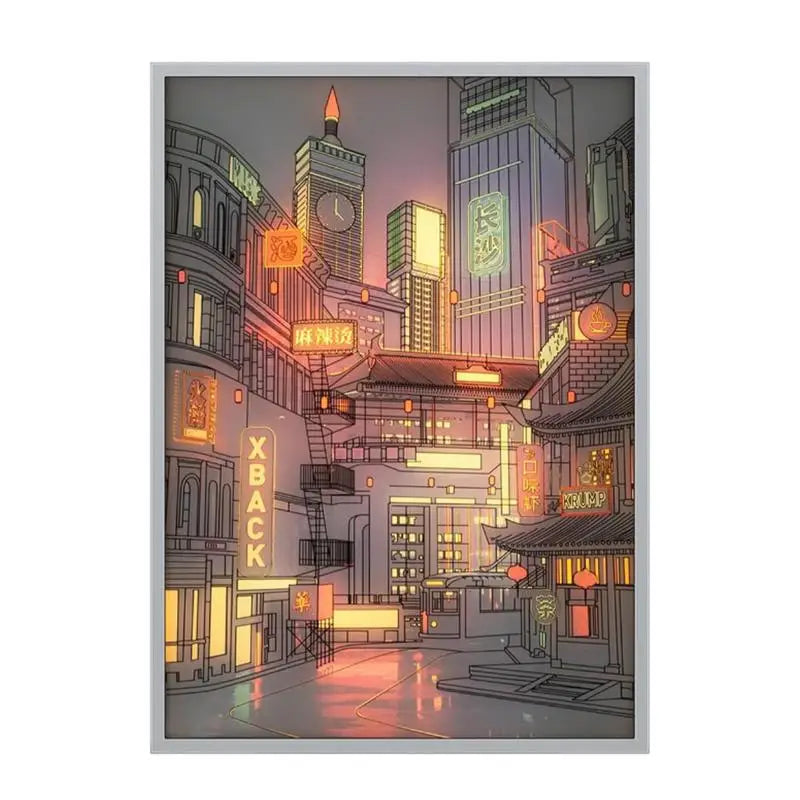 Beautiful City Night View  Painting