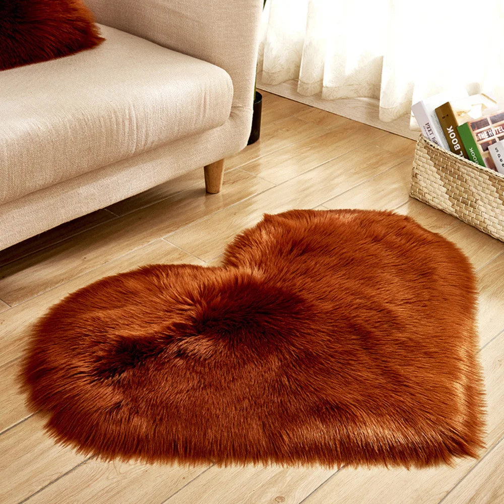 Heart-Shaped Plush Rug