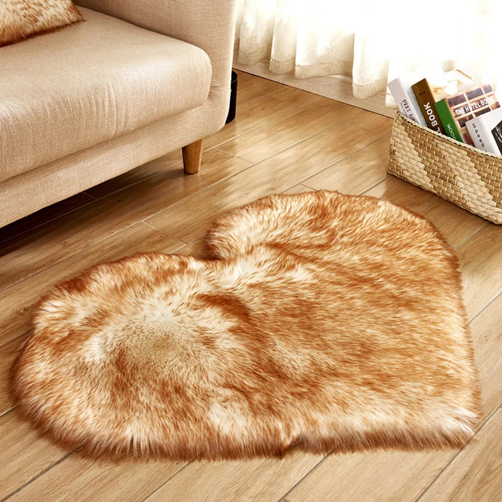 Heart-Shaped Plush Rug