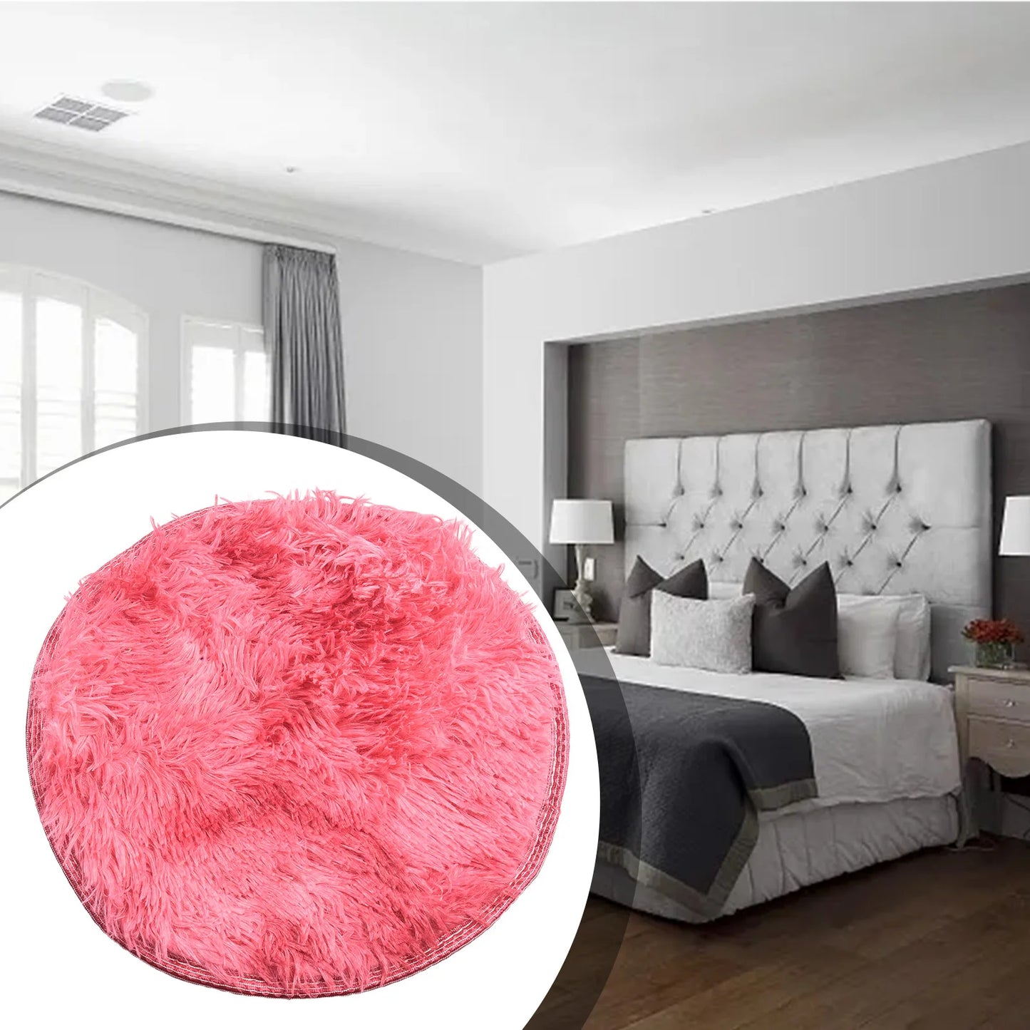 Plush Round Rug Mat Fluff