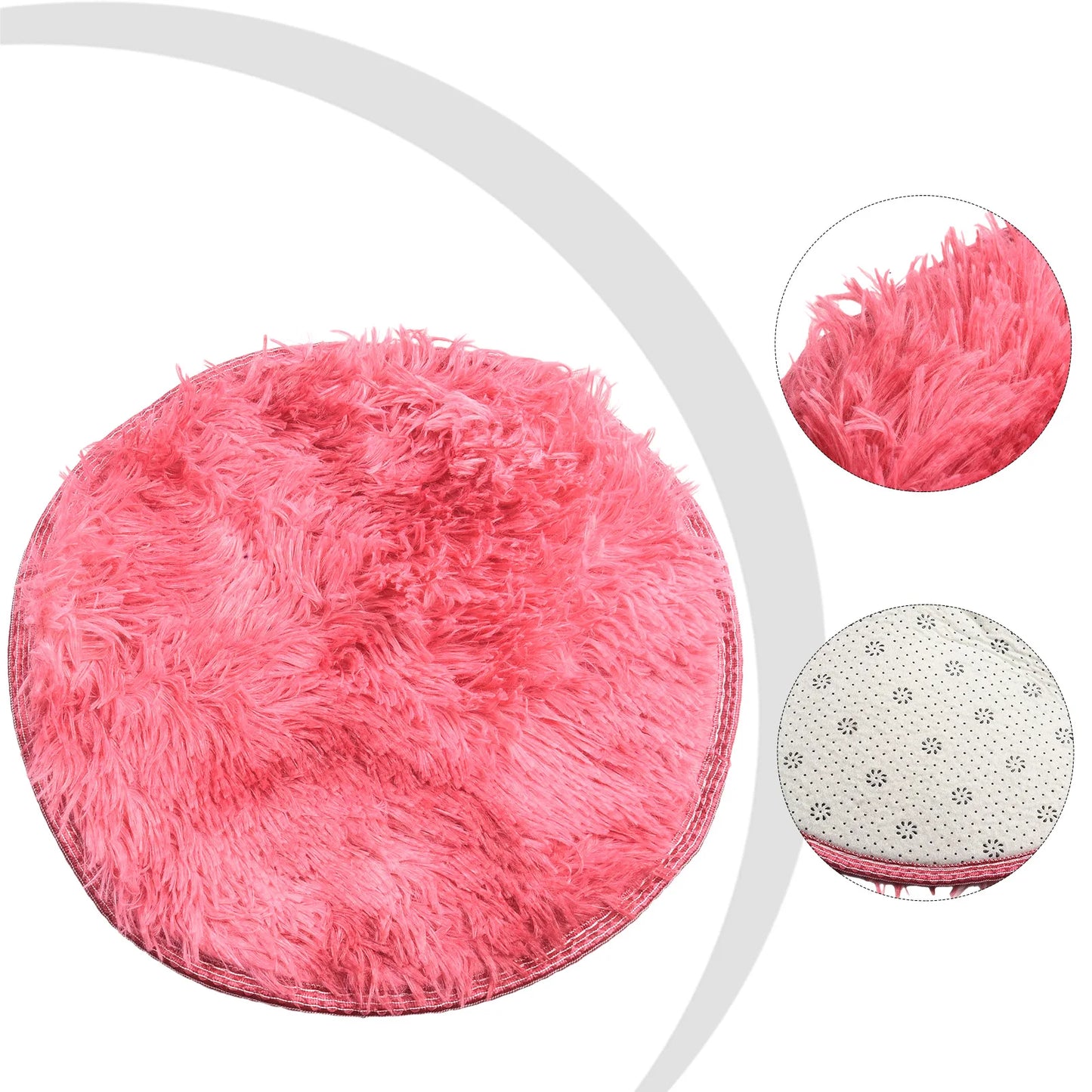 Plush Round Rug Mat Fluff