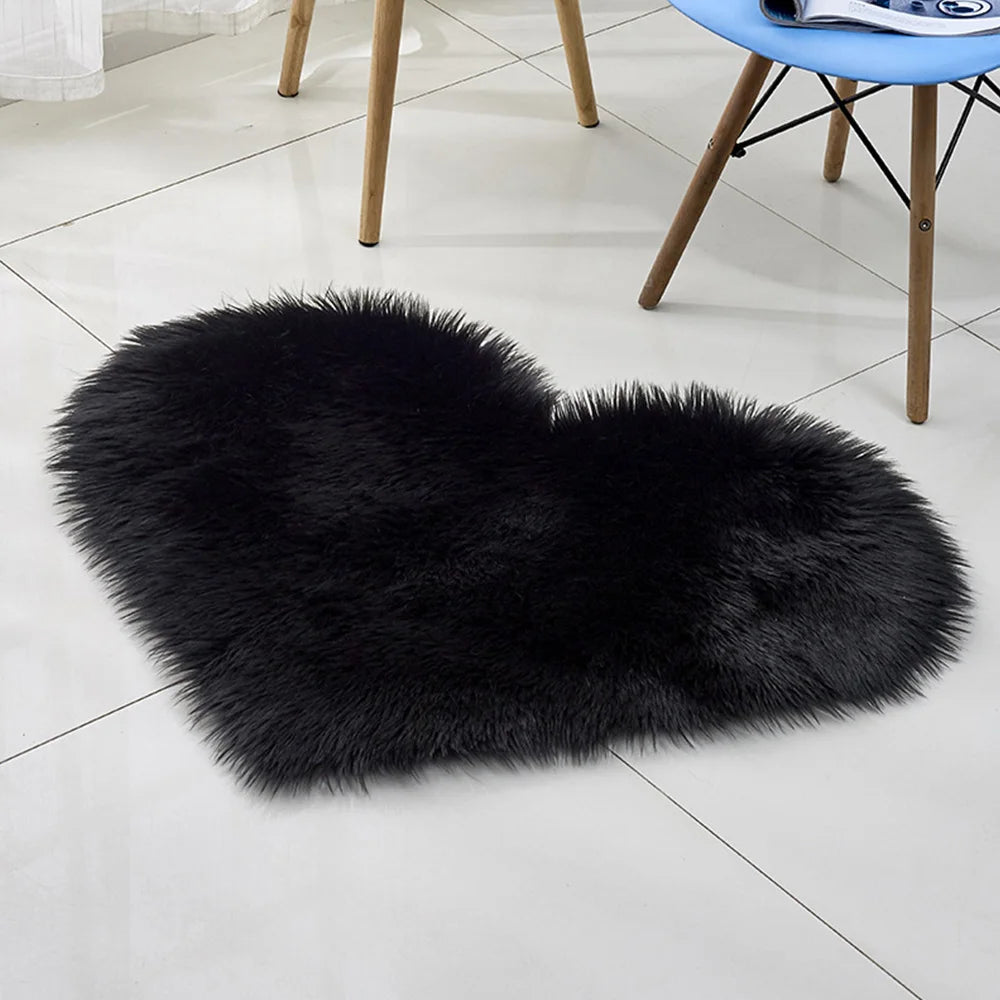 Heart-Shaped Plush Rug