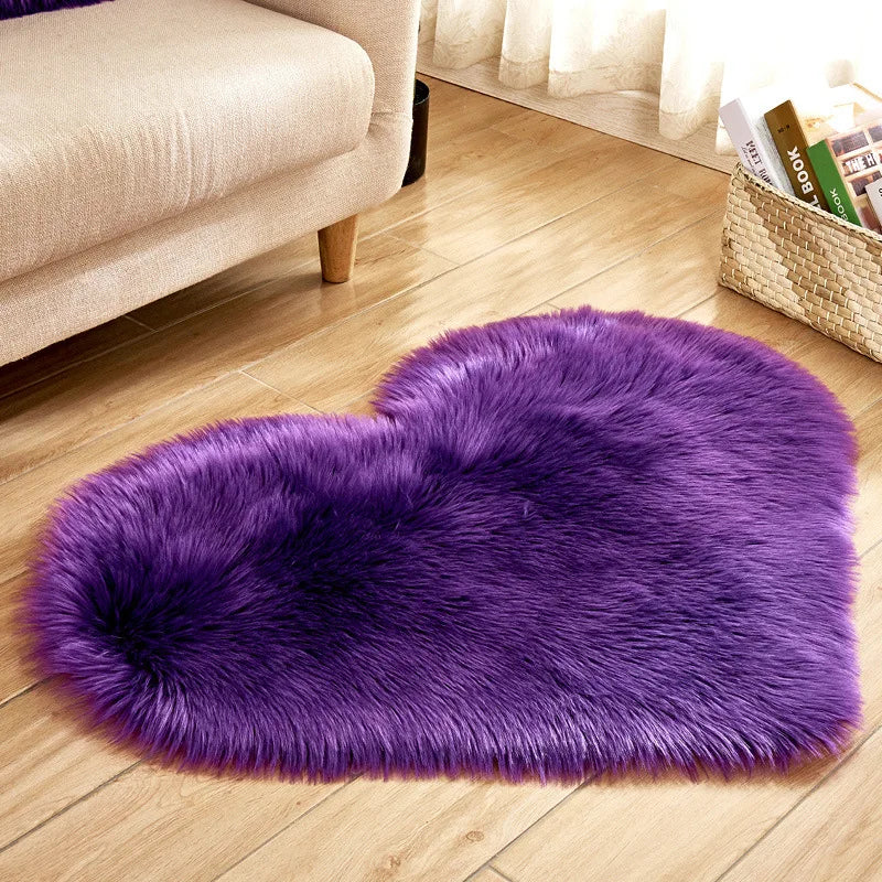 Heart-Shaped Plush Rug