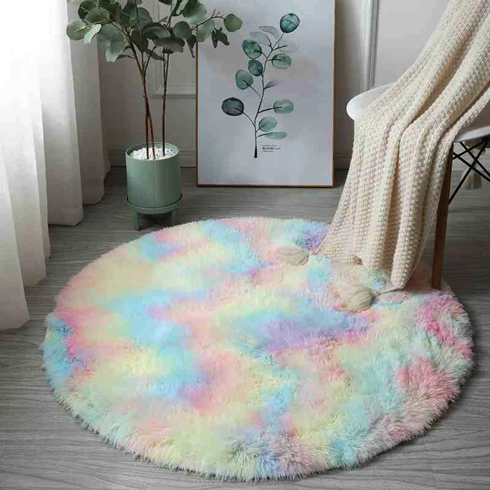 Plush Round Rug Mat Fluff