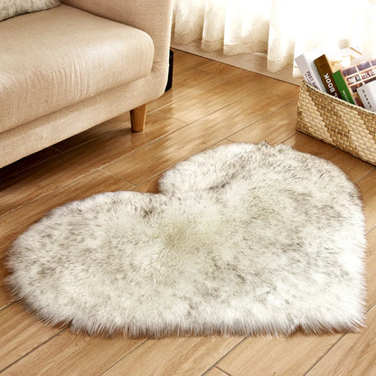 Heart-Shaped Plush Rug